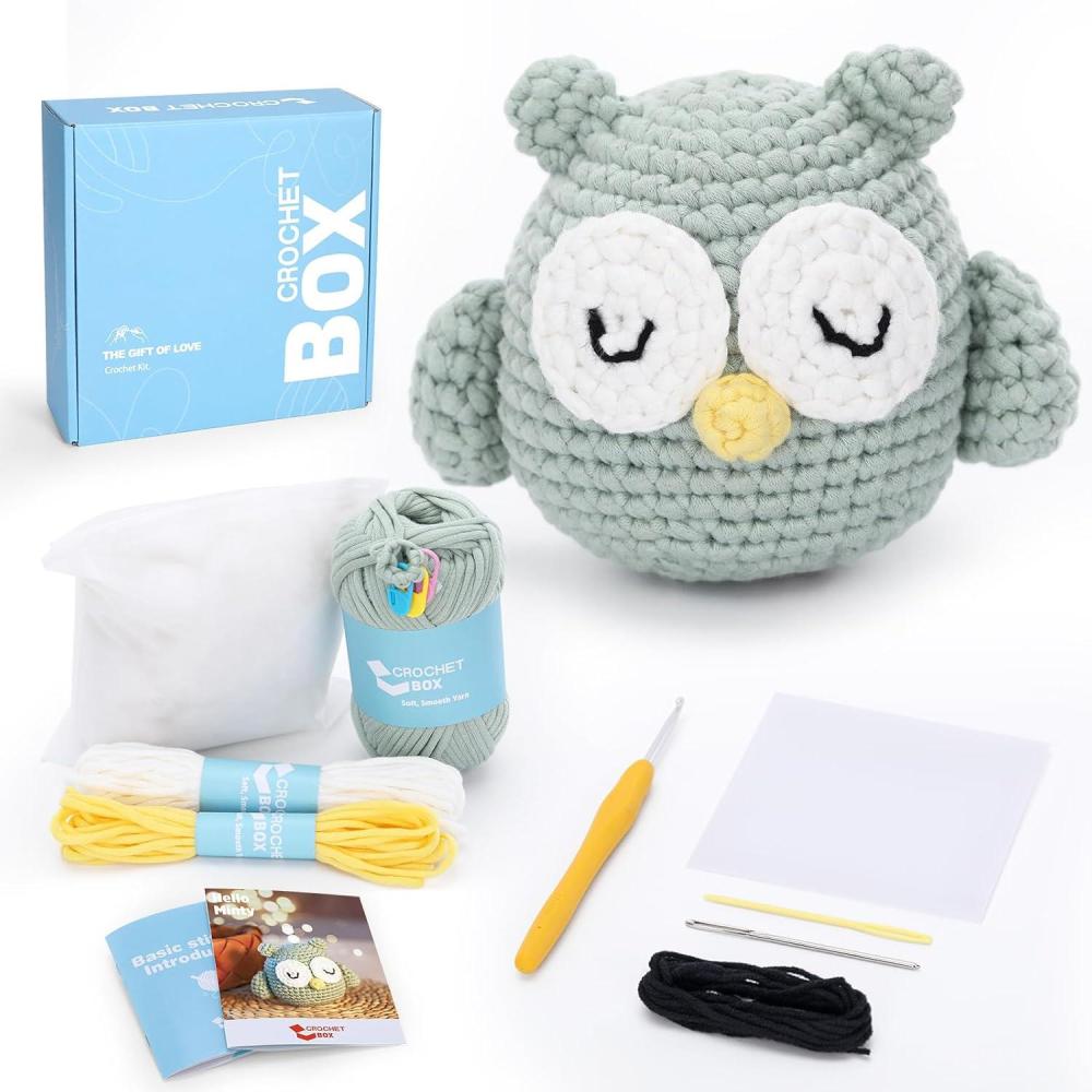 image:imageCrochet Kit for Beginners Adults  Pig and Cow Starters Crochet Kit Beginners Crocheting Kitting for Adults Teen DIY Craft Gifts with Crochets Yarns Hook StepbyStep Video Instructionowl