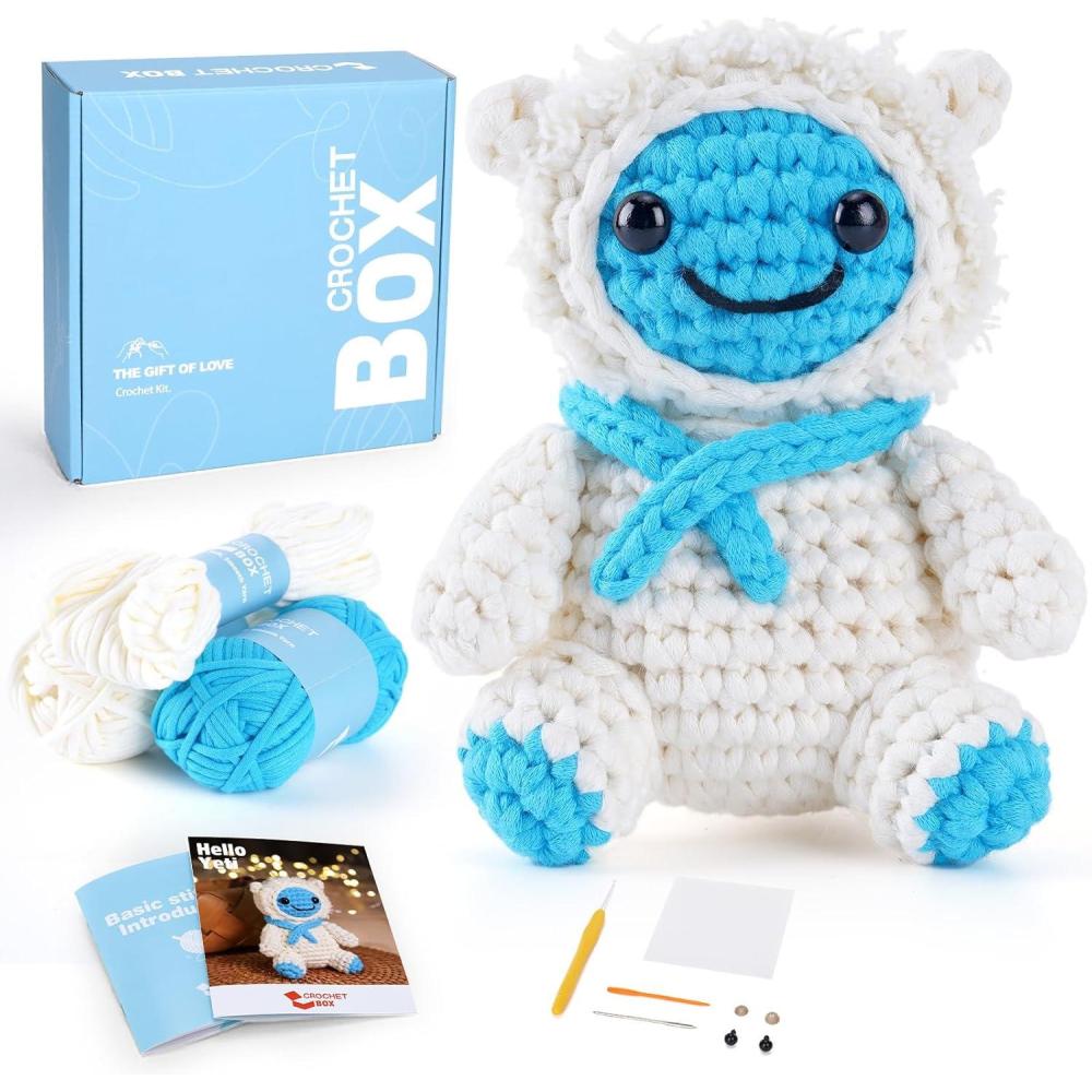 image:imageCrochetBox Crochet Kit for Beginners Adults  Christmas Pig Starters Crochet Kit Beginners Crocheting Kitting for Adults Teen Craft Gifts with Crochets Yarns Hook StepbyStep Video InstructionSnowman