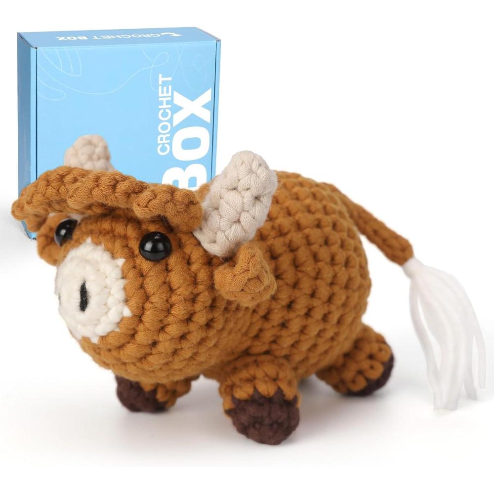 image:imageCrochetBox Crochet Kit for Beginners Adults  Starters Crochet Kit Beginners Crocheting Kitting for Adults Teen Craft Gifts with Crochets Yarns Hook StepbyStep Video InstructionHighland Cow01