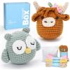 2 PCS Brown Highland Cow and Owl