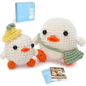 Crochet Kit for Beginners: Ducks Crochet Kit for Adults, Learn to Crochet, Include Easy to Use Yarn, Step-by-Step Video, Patterns, Thanksgiving Christmas Birthday Gift(duck)