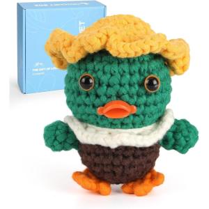 CrochetBox Crochet Kit for Beginners Adults – Starters Crochet Kit, Beginners Crocheting Kitting for Adults Teen, Craft Gifts with Crochets Yarns, Hook, Step-by-Step Video, Instruction(Duck)